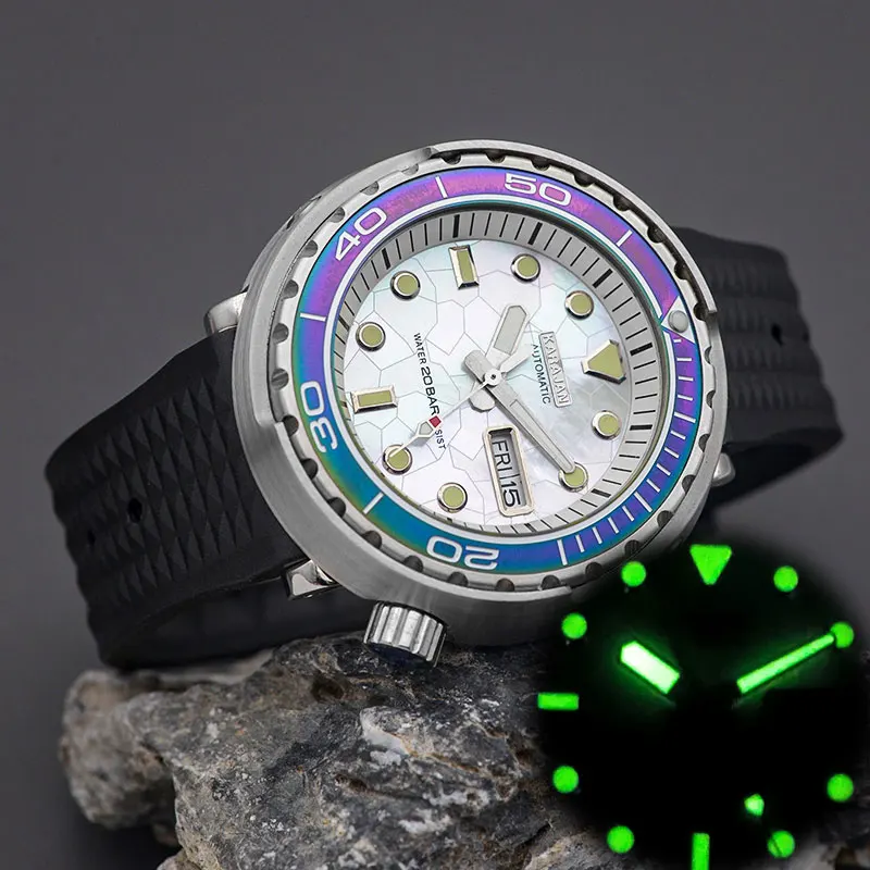 2023 New Design Tunas Canned Men's Watch With C3 Luminous Sapphire Crystal 316L Stainless Steel Seiko NH35 NH36 Automatic Move