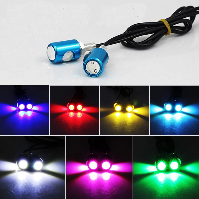 2Pairs Universal Motorcycle Signal Lamp Car LED Number License Plate Light Super Bright Eagle Eye Shape Bulb Turn Indicator