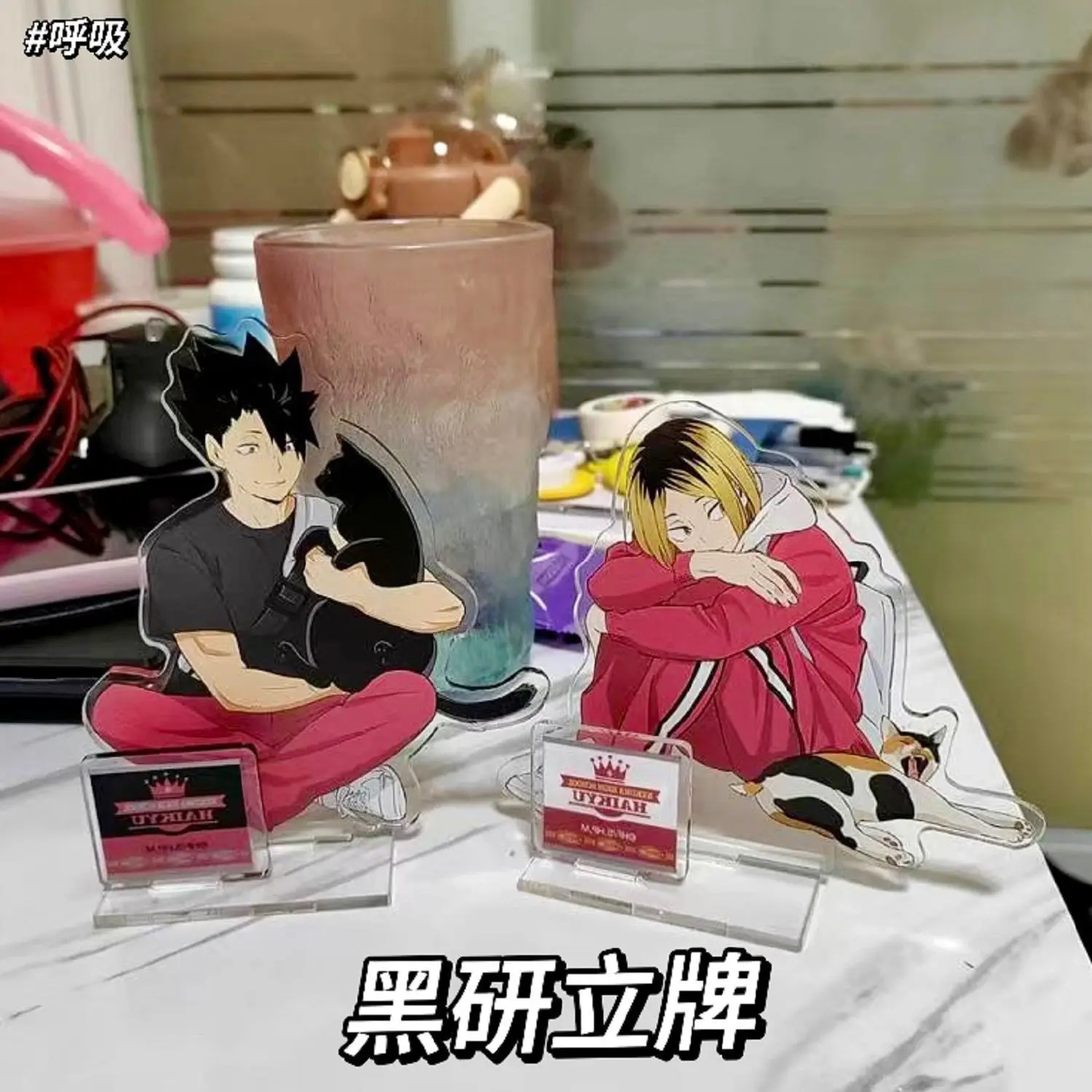 

Anime Cat Stand Hinata Shoyo Tobio Kageyama Acrylic Stand Japanese Peripherals Ornaments Gifts Collections Desk Decorations