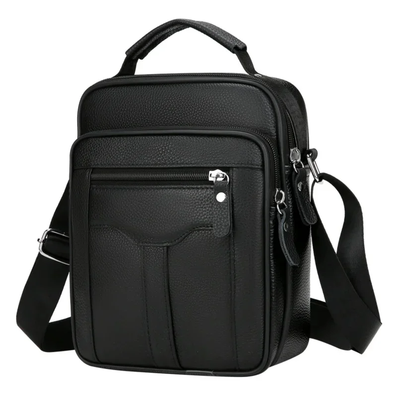 2026 new Men's Genuine Leather Crossbody Bag Multi-Pocket Shoulder Bag Business Messenger Handbag small tote Male Sling Pack sac
