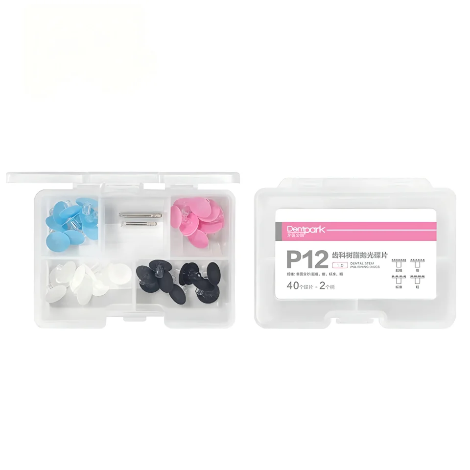 

Professional Dental Resin Polishing Discs Kit 40 Discs 2 Metal Mandrels Single-Sided Composite Finishing Sanding Wheels Tool