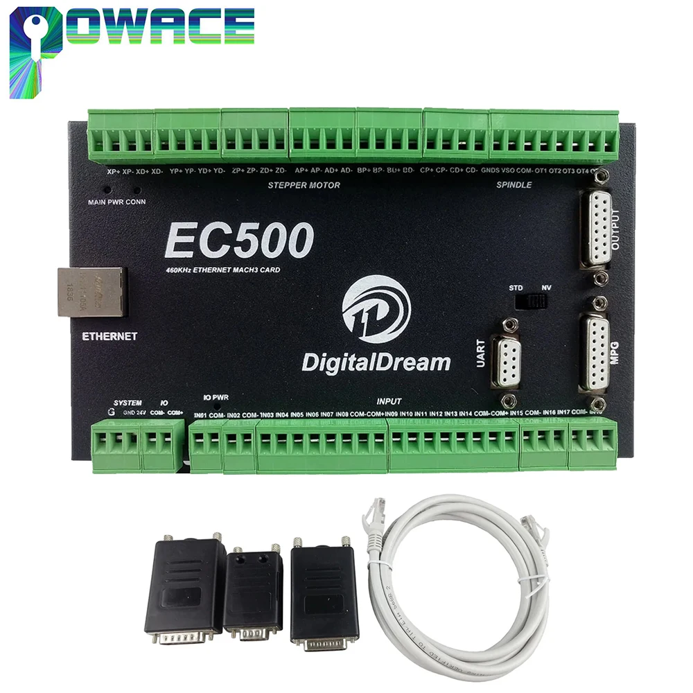 3 4 5 6 Axis EC500 Ethernet MACH3 CNC Motion Control Card Board Controller PWM Output