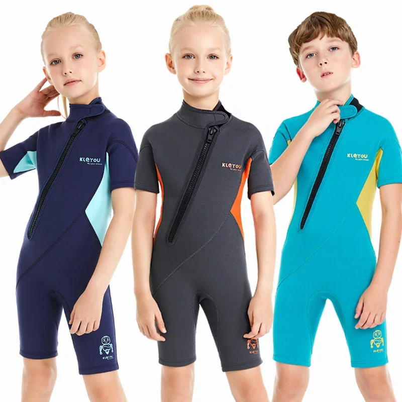 Kinder surfen Neopren anzug 2mm Neopren Shorty Tauchanzug für Jungen Scuba Thermal Bade bekleidung Mädchen dicken Badeanzug Kinder Neopren anzüge