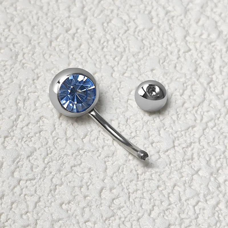 6Random Stainless Steel Navel Buttons Of Different Colors, Basic Style Navel Rings, Colored Navel Button Puncture Accessories