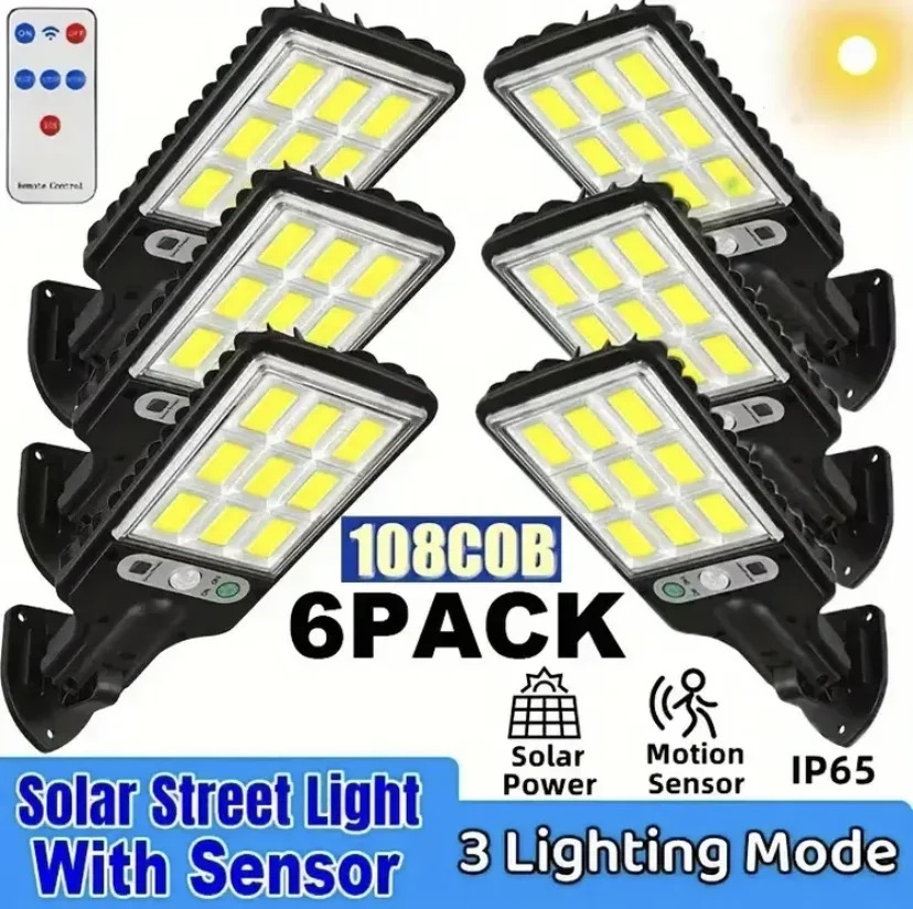 1/4/6Pack 108COB Outdoor Solar Lamp Motion Garden Light Solar Powered Led Outdoor Lighting Solar Street Light MotionSensor Light