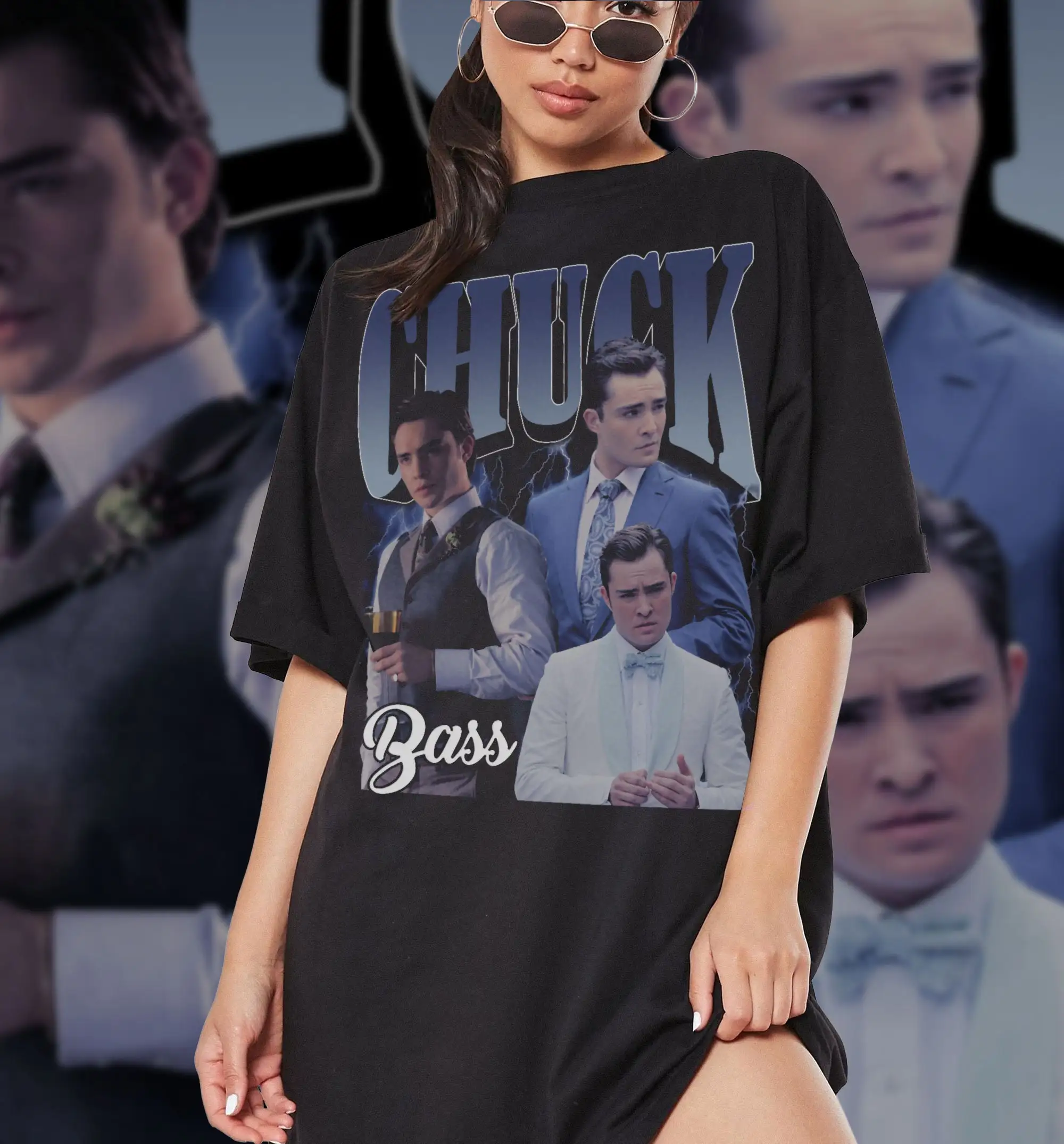 Retro Chuck Bass T Shirt Gossip Girl SweaT