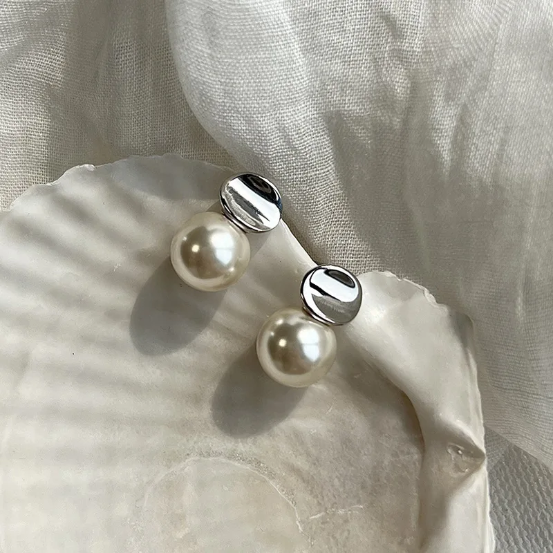 925 Sterling Silver Pearl White Ear Studs for Women Versatile Personalized Earrings Fashion Fine Jewelry Party Gifts