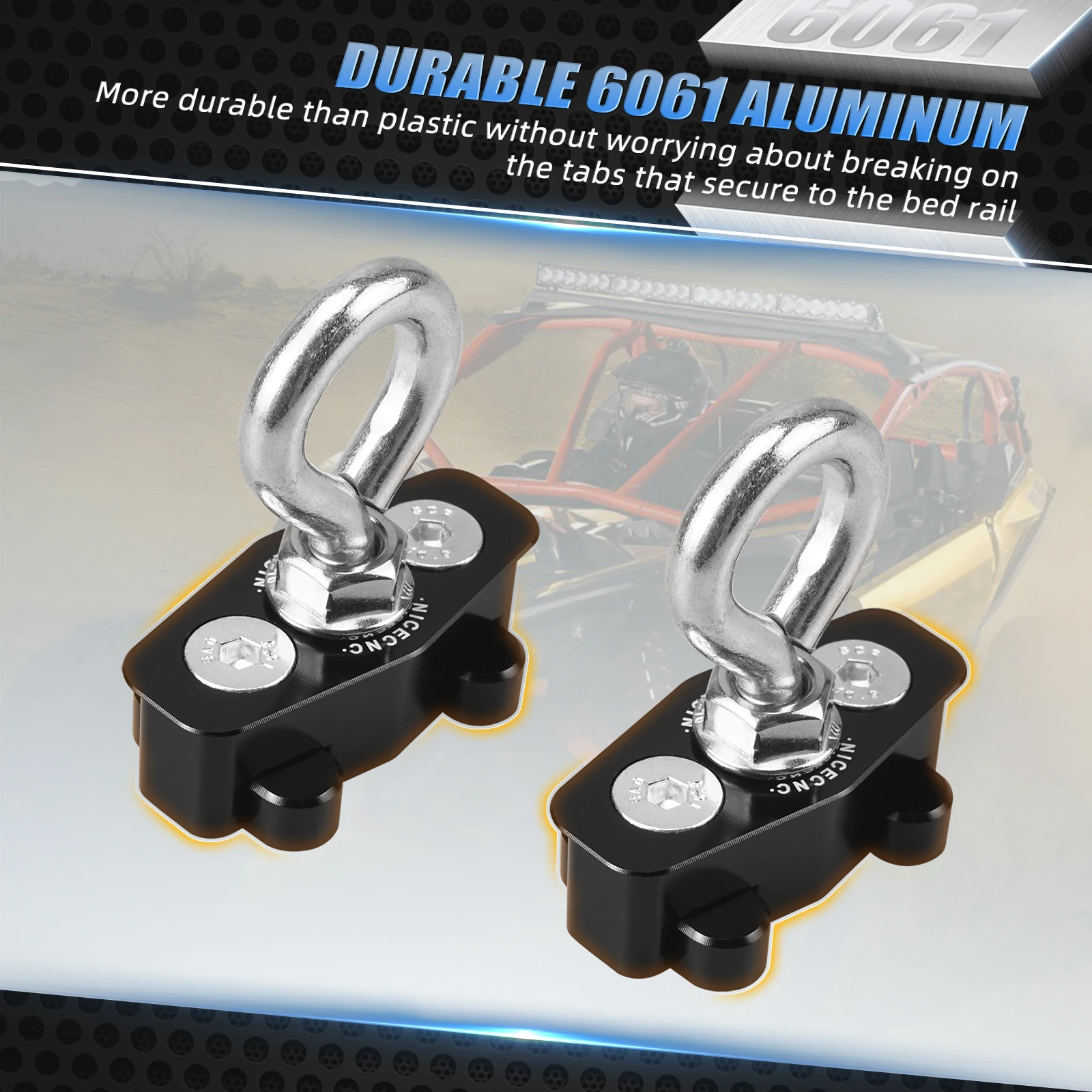 NICECNC ل Can Am Maverick X3 2 قطعة قفل ألومنيوم ربط للأسفل المراسي ل Canam Maverick X3 4x4 XDS XRS XMR XRC Turbo 2017-2021 #3