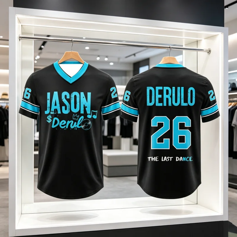 Jason Derulo The Last Dance World Tour 2026 T-Shirt, geeignet für Alltags- und Trainingskleidung, passend für die ganze Familie, Strand, Surfen