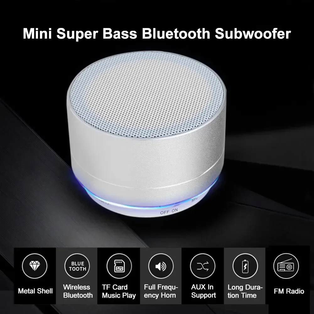 

Pop Mini Super Bass Bluetooth-динамик Портативный стерео музыкальный сабвуфер со светодиодной подсветкой громкой связи FM TF-карта Линейный громкоговоритель