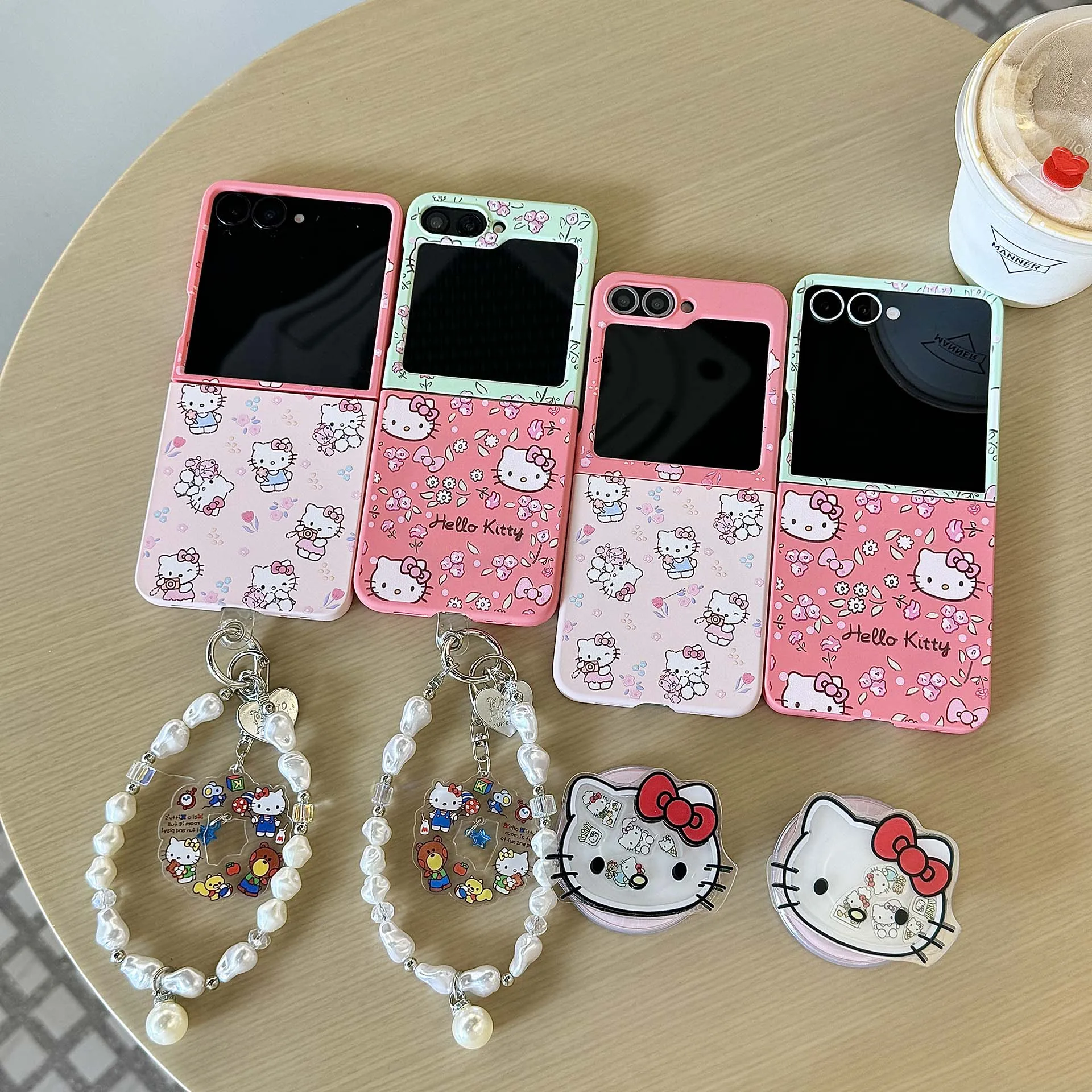 

Korean INS cute Hellokitty For Magsafe magnetic stand for Samsung Galaxy Z Flip7 Flip5 4 3 Flip 6 cover with chain shockproof co
