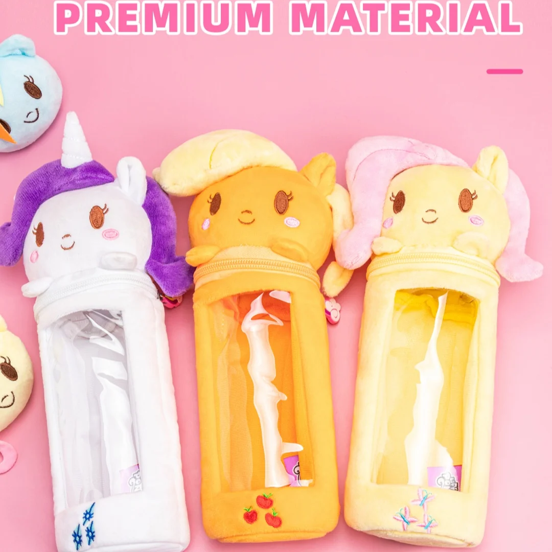 Pinky My Little Pony Pencil Case Storage Pouch Pinkie Pie Plush Zipper Bag for Outings Campus for Girls & Students.