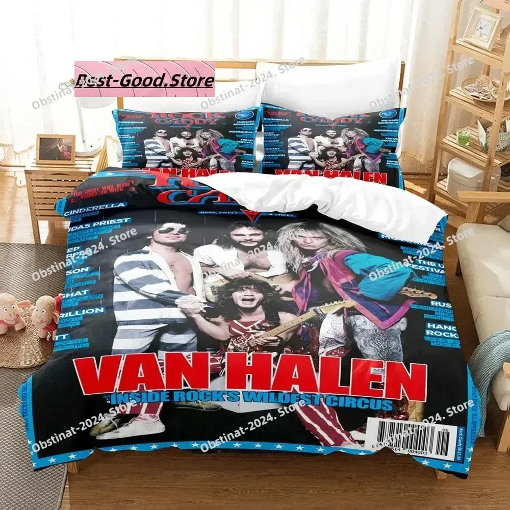 

Комплект постельного белья Eddie Van Halen, односпальный комплект постельного белья с принтом и наволочкой, пододеяльник, мягкий односпальный двойной размер Queen Super King Size
