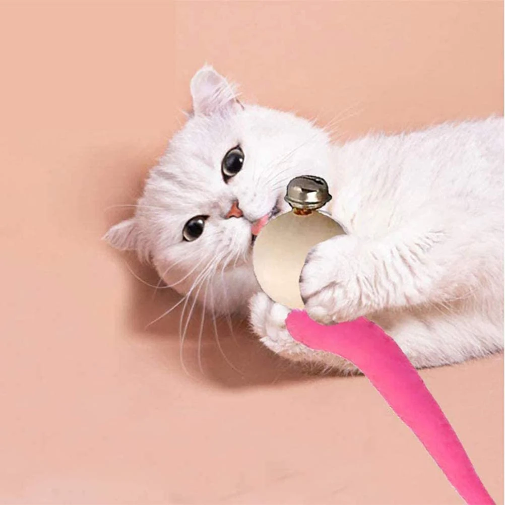 

5pcs Interactive Cat Worm Ball with Bell Funny Wobbly Balls Cat Bell Toy Colorful Kitty Toy