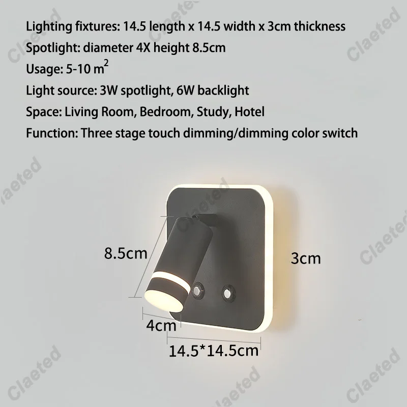 Nieuwe Scandinavische minimalistische wandlamp Hotelinterieur LED-leeslamp Gang Slaapkamer USB Opladen Nachtkastje Versier wandlamp