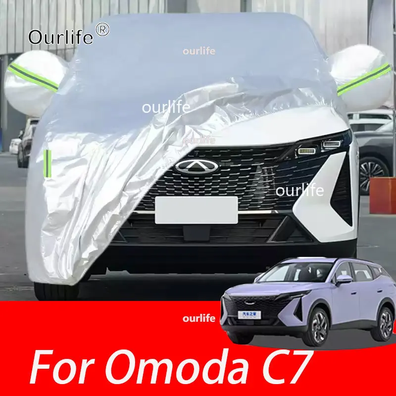 

For Omoda C7 7 PEHV 2026 2027 Car Cover Rain Frost Snow Sunshade Dust Waterproof Anti-UV Protect Cover Auto Accessories