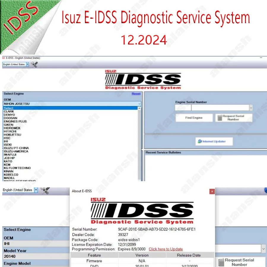 

For Isuzu E IDSS E-IDSS Softwware for Commercial Vehicles Excavator Truck Diagnostic Scanner Tool + Nitro