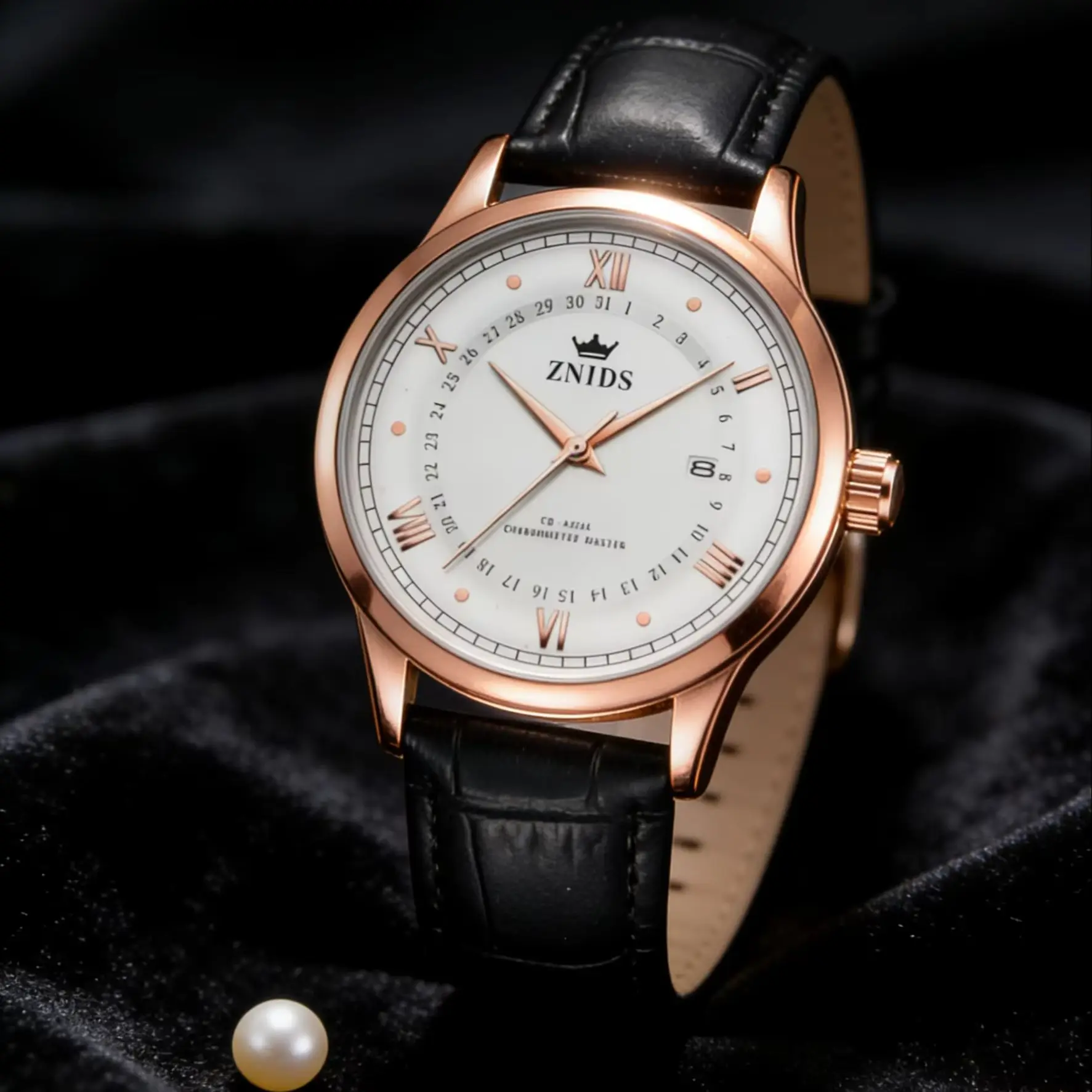 Classic Light Luxury Men's Quartz Watch, Leather Strap Business Wristwatch with Date Window, Luxurious Design Suitable for Formal Occasions, Suitable for Daily Wear