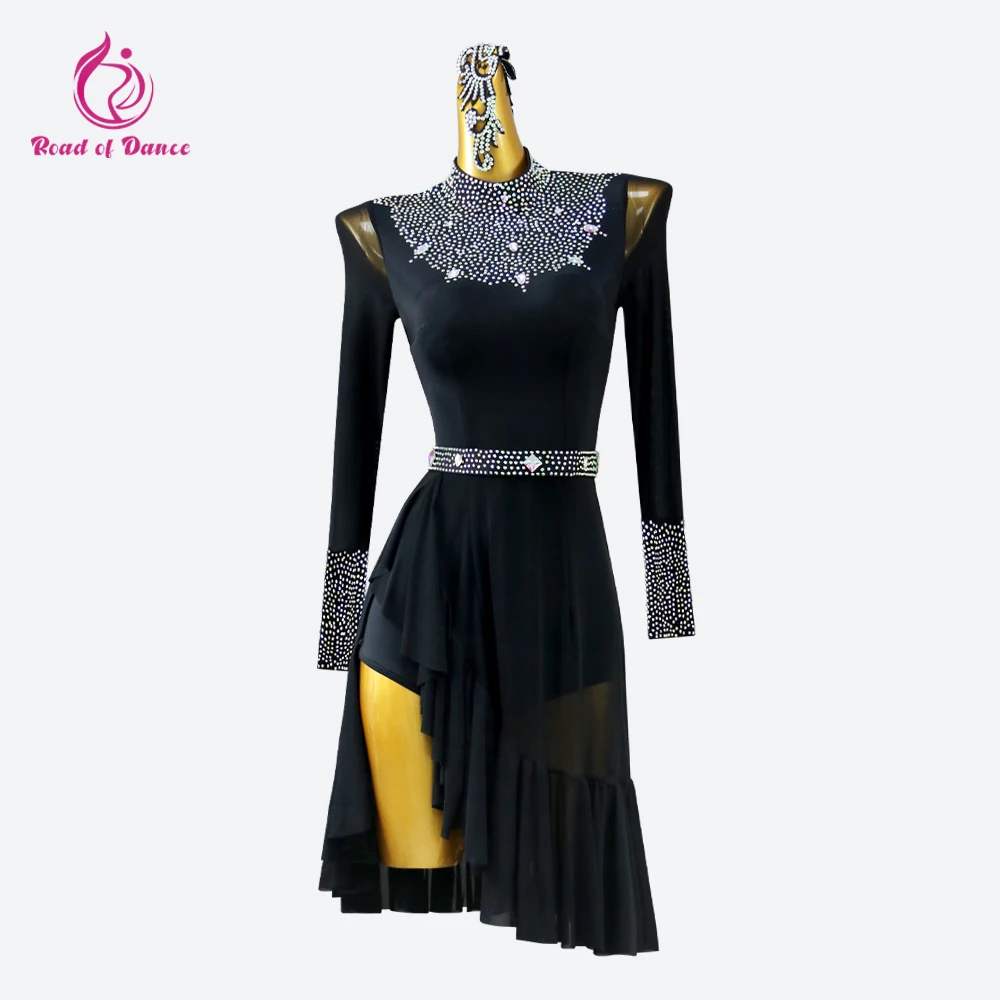 

Black Dancewear Skirt Woman Latin Dance Costume 2024 Female Line Suit Stage Sport Girl Samba Clothes New Elegant Party Sexy Prom