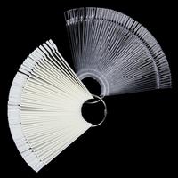 50/32Pcs False Nail Tips Fake Color Card Transparent White Buckle Ring Nail Art Practice Display Tools Manicure Nail Accessories