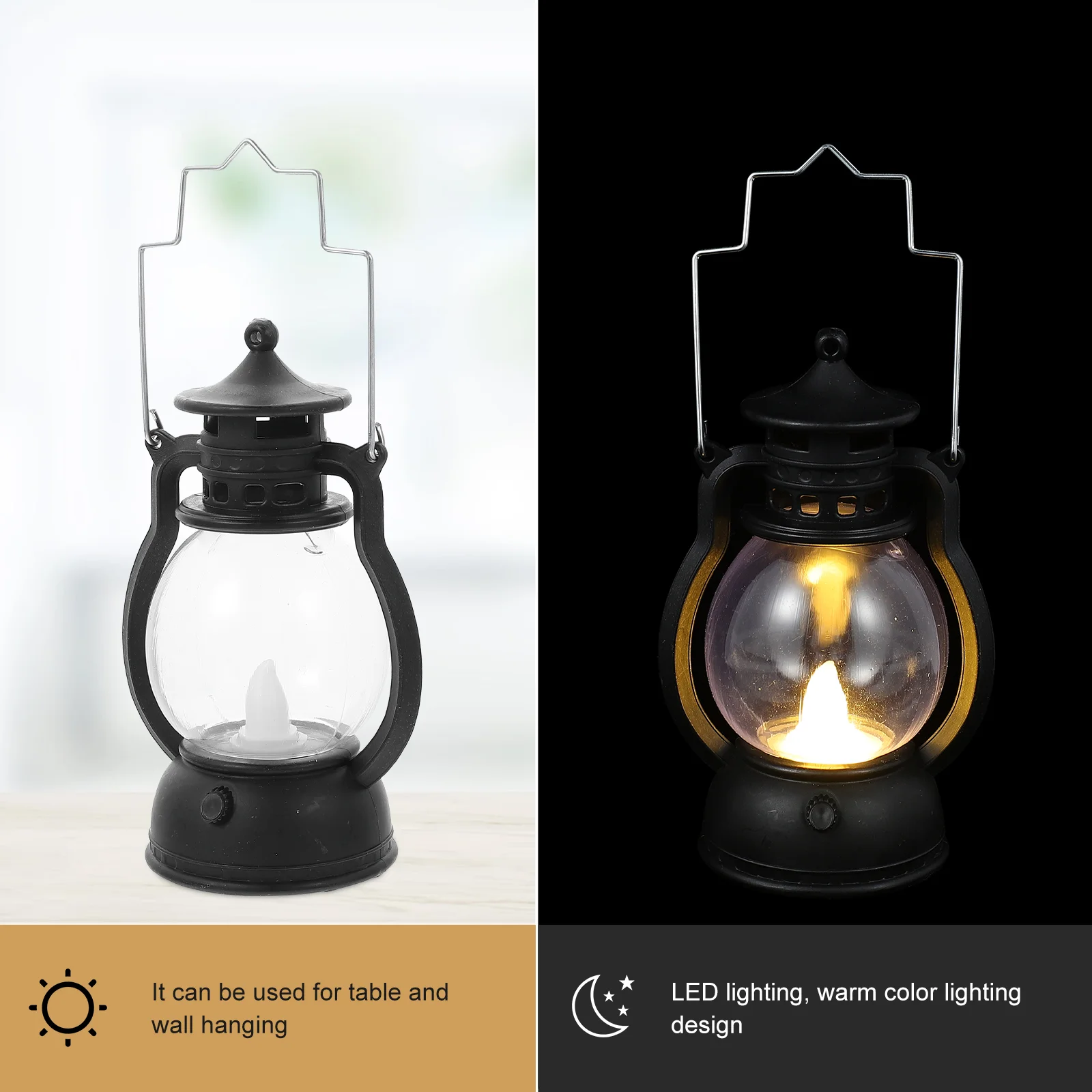 4 Pcs Retro LED Lantern Kerosene Lamp Vintage Decor Light Home Lanterns Model