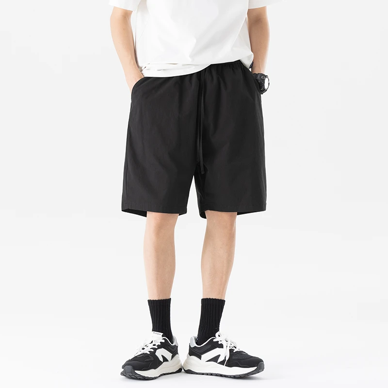 

Men Pure Cotton Lightweight Summer Streetwear Fashion Loose Casual Wide Leg Cargo Shorts Unisex Sport Short Pant