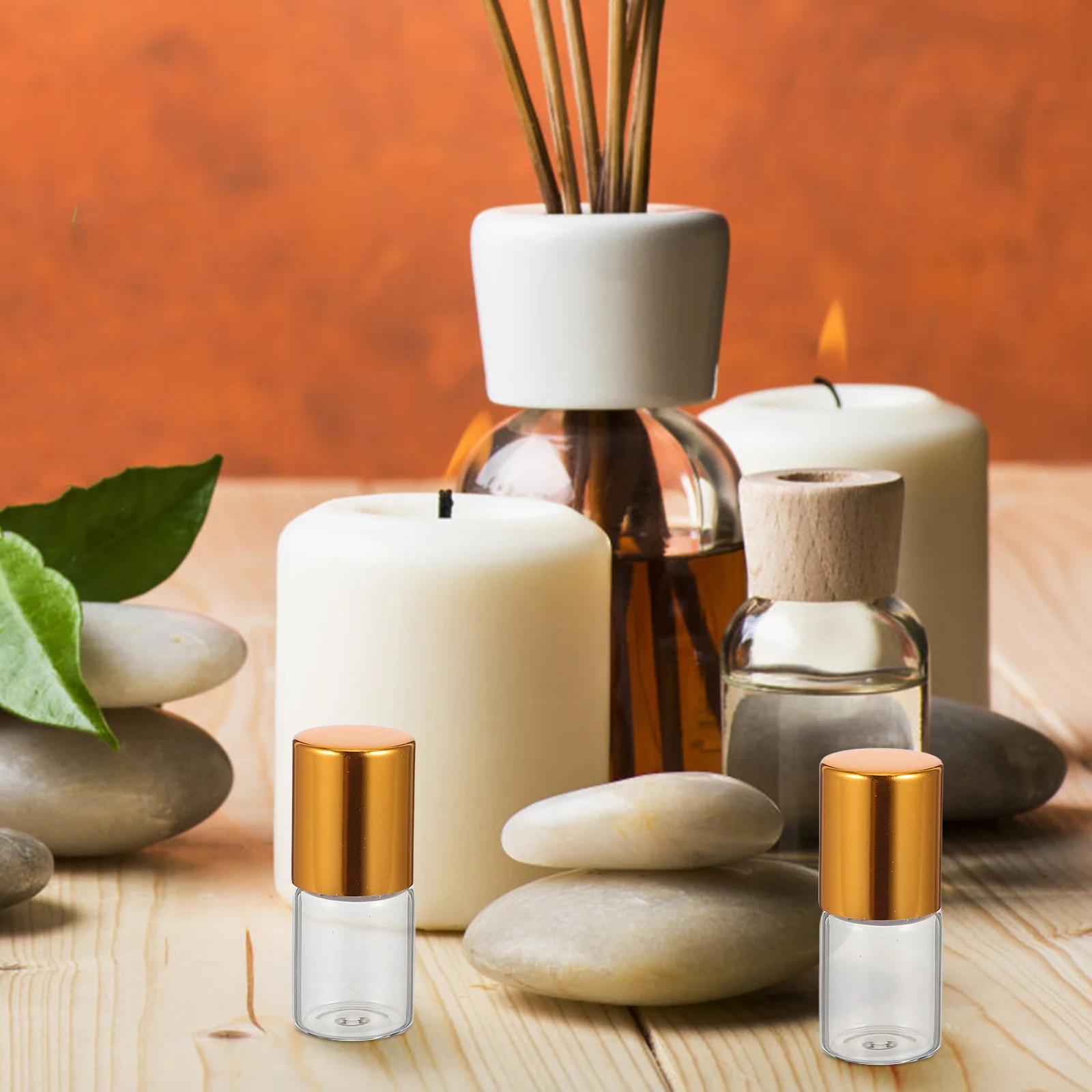 12 bottiglie a rullo per olio essenziale in vetro trasparente ricaricabili contenitori per profumo da viaggio 2 ml tappo dorato trasparente roll on
