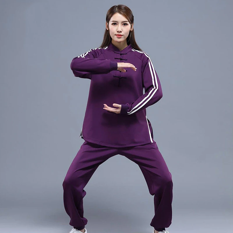 Women Men Tai Chi Suit Autumn/Winter Thermal Chinese Style Martial Arts Training & Performance Wear