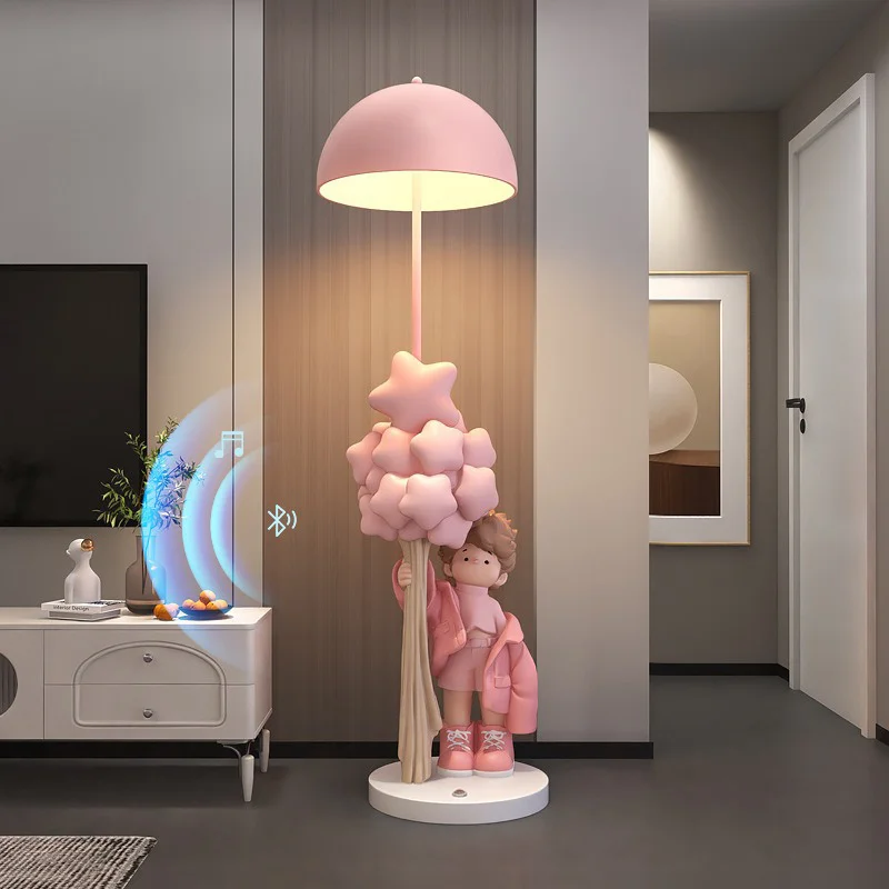 Resin Crafts Star-Shaped Boy Floor Lamp Decoration for Living Room Bedroom or Desk Lamp Bedside LED Night Light Home Decor Gift