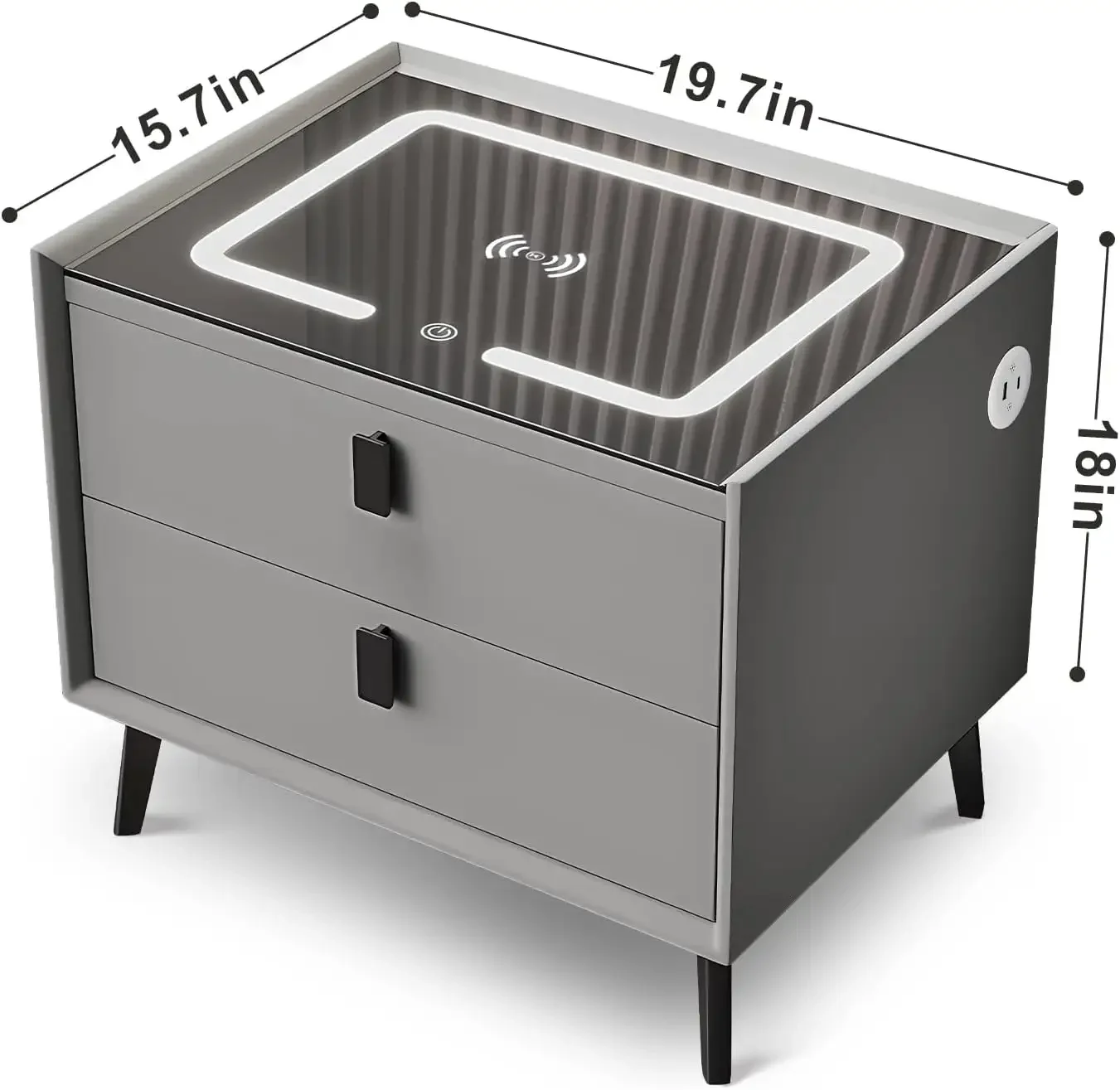 Smart Bedside Table With Voice Assistant and Remote Control Storage