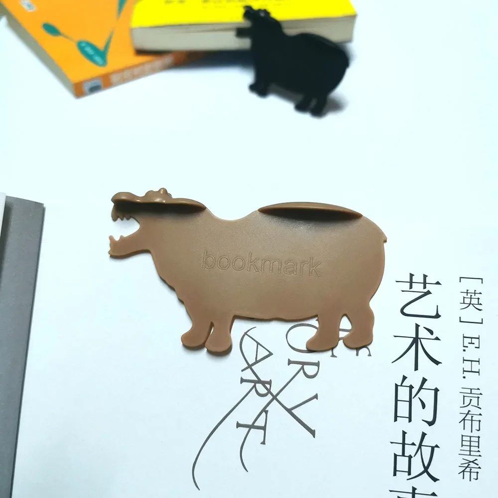 2024 Kawaii Creative hippo Bookmark 3D Dinosaur Student Double Sided Paper Book Page Clip School Stationery Supplies crocodile