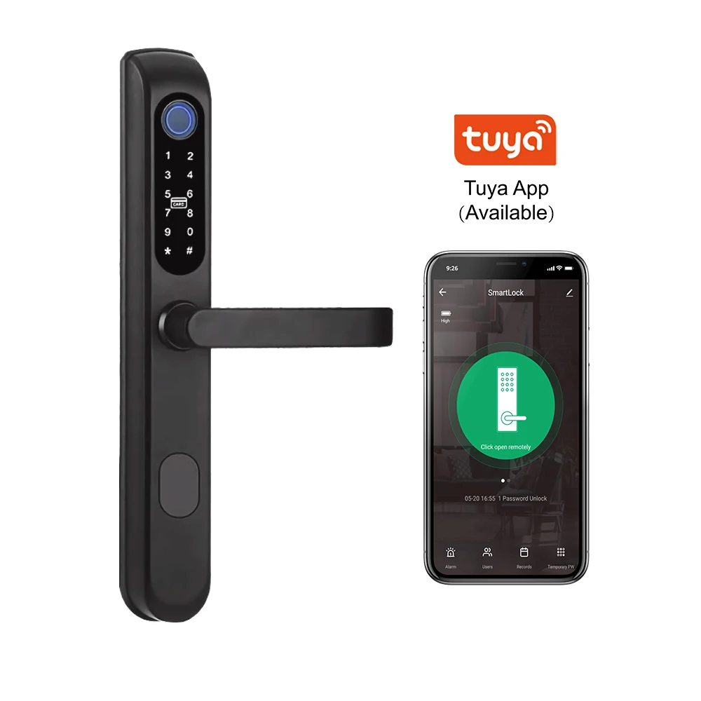 High Safety Wifi App Intelligent Waterproof Fingerprint ttlock toya digital smart door lock