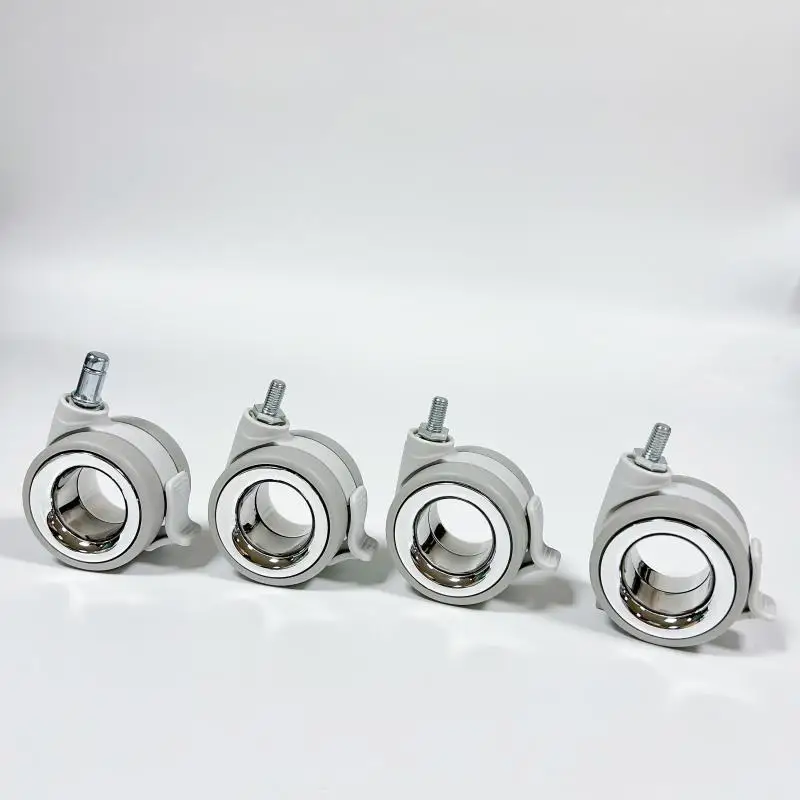 2.5 Inch Silent Alloy Hollow Swivel Casters PU Furniture Wheels for Height Adjustable Desk &