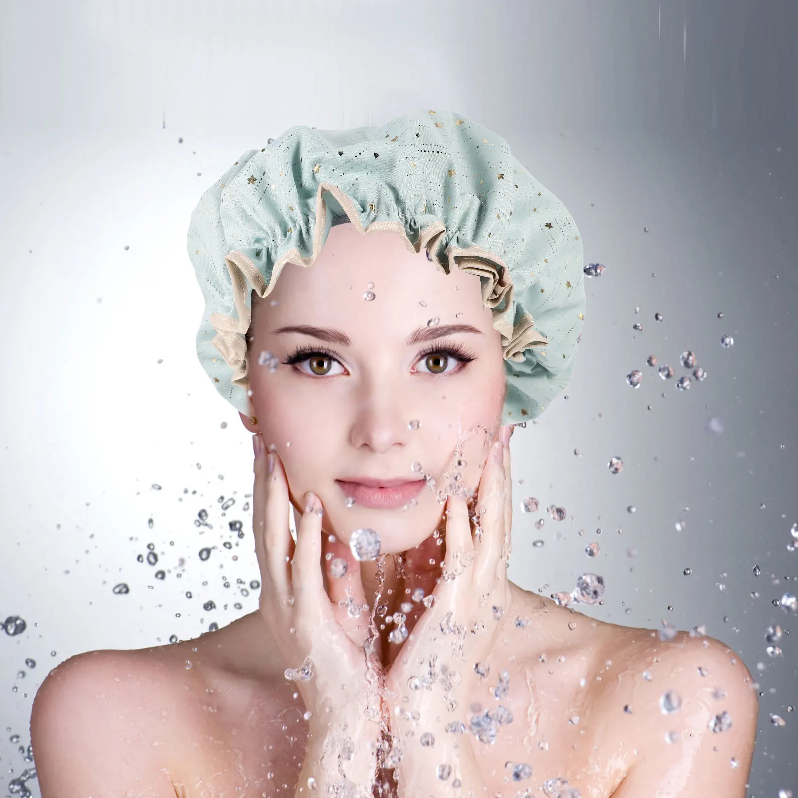 

3 Pcs Waterproof Shower Cap Bonnet Caps Bonnets for Women Double Layer Hair