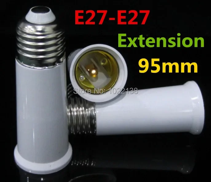 100pcs E27 to e27 extender long E27-e27 LED socket adapter Led Light Bulb base Lamp Holder stable converter Free Ship