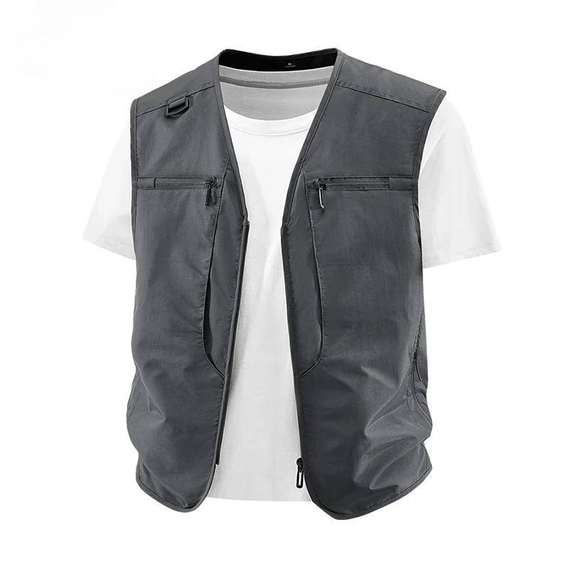 Summer Men's Lightweight Vests Outdoor Leisure Work Safari Fishing Travel Photo Hiking Waistcoats Mens Breathable Work Vests 8XL