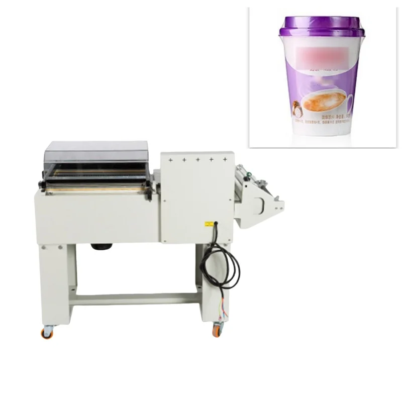 Shrink Sealing 2 in 1 Wrapping Packing Machine Heating Shrinking Sealer Auto Wrapper Film Shrink Packing Bottling Machine