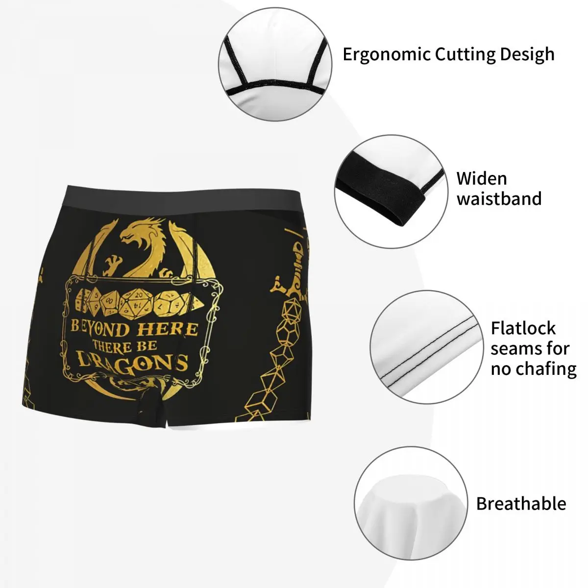 Beyond Here Man\'s Boxer Briefs Underwear DnD Game Highly Breathable High Quality Birthday Gifts