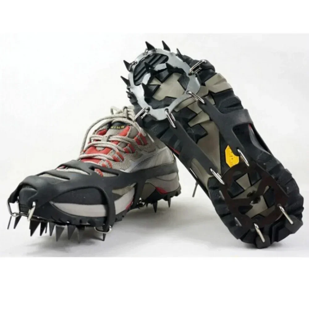 18 Teeth Climbing Crampons for Outdoor Winter Walk Ice Fishing Snow Shoes Antiskid Shoes Manganese Steel Shoe Survival Gear