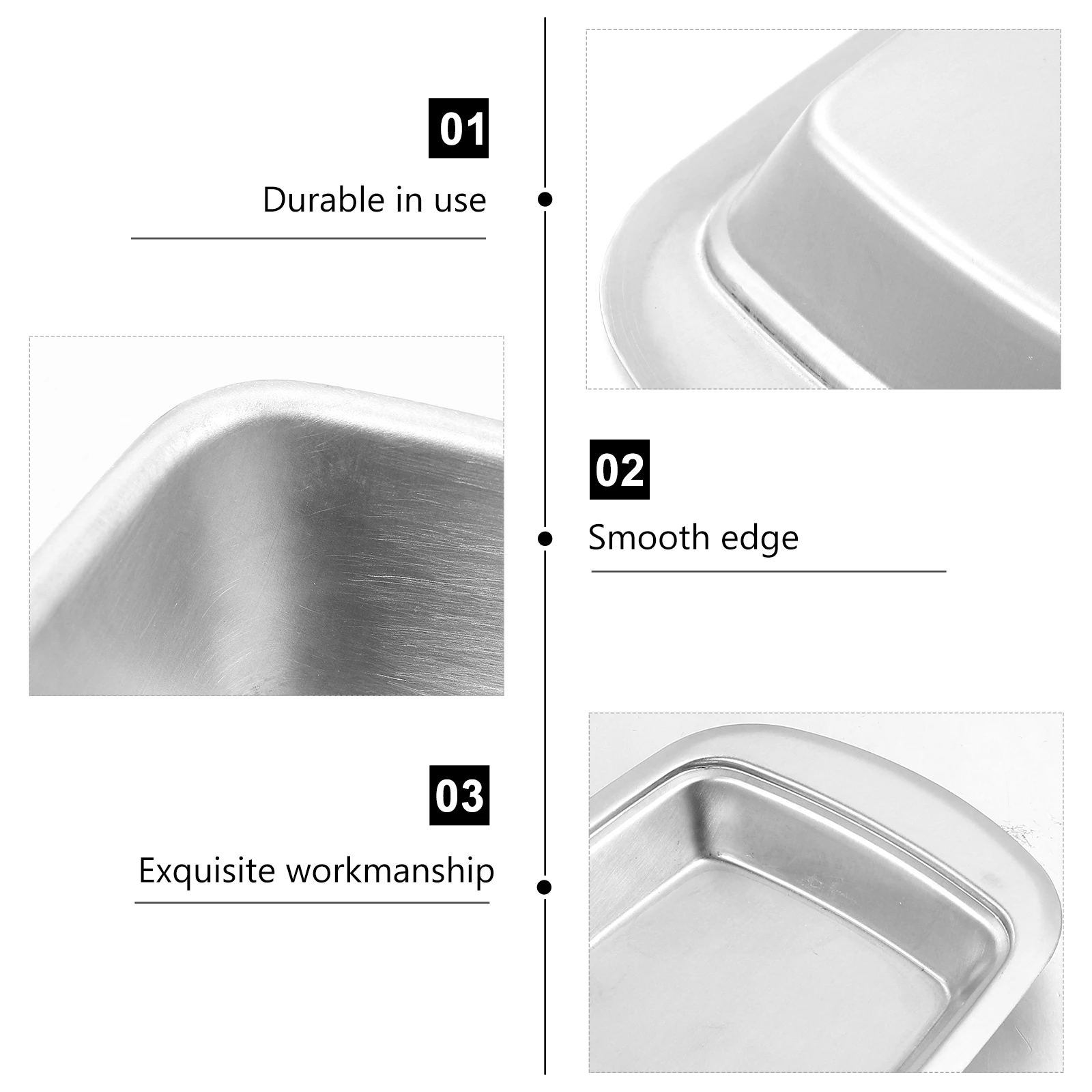 

1Pcs Butter Box Stainless Steel Rust-Proof Multipurpose Fresh Storage Box Kitchen Dessert Snack Tray Safe Insulation Plate Fresh