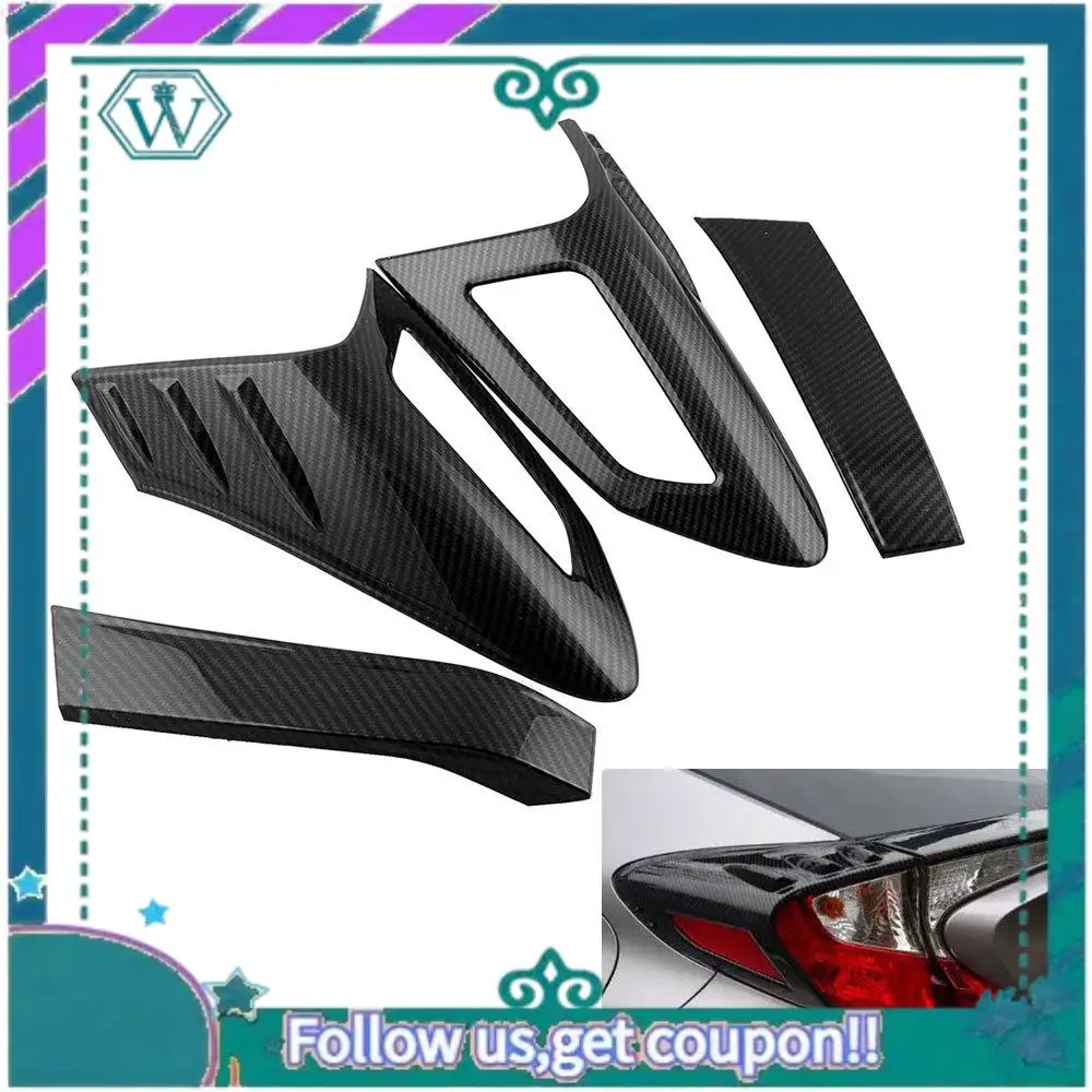 

AA92-4Pcs Carbon Fiber Style Rear Back Lamp Tail Light Cover Trim For Fit Toyota CHR C-HR 2016-2018