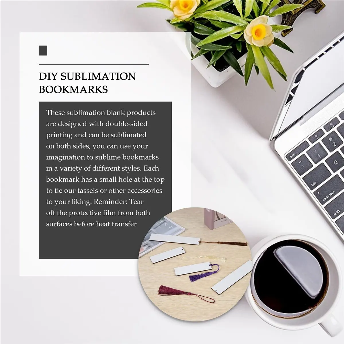 Bild 5: 30 Stück Sublimations-Lesezeichen, Sublimations-Rohlinge für DIY-Lesezeichen-Bastelprojekte, Sublimation Double Sublimation-A69M