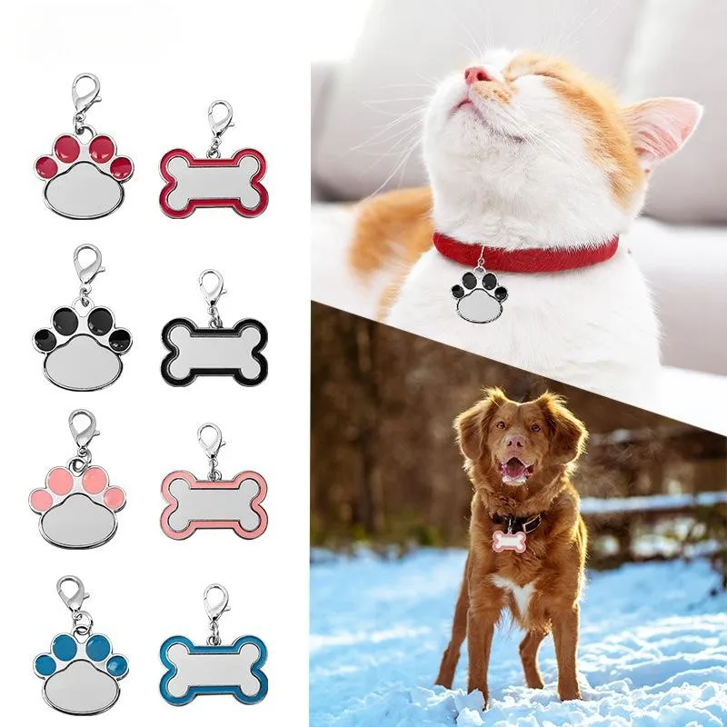 Breloques en forme de patte de Sophia personnalisées pour animaux de compagnie, collier, pendentif, chat, chiot, étiquettes, sublimation, photo, accessoires