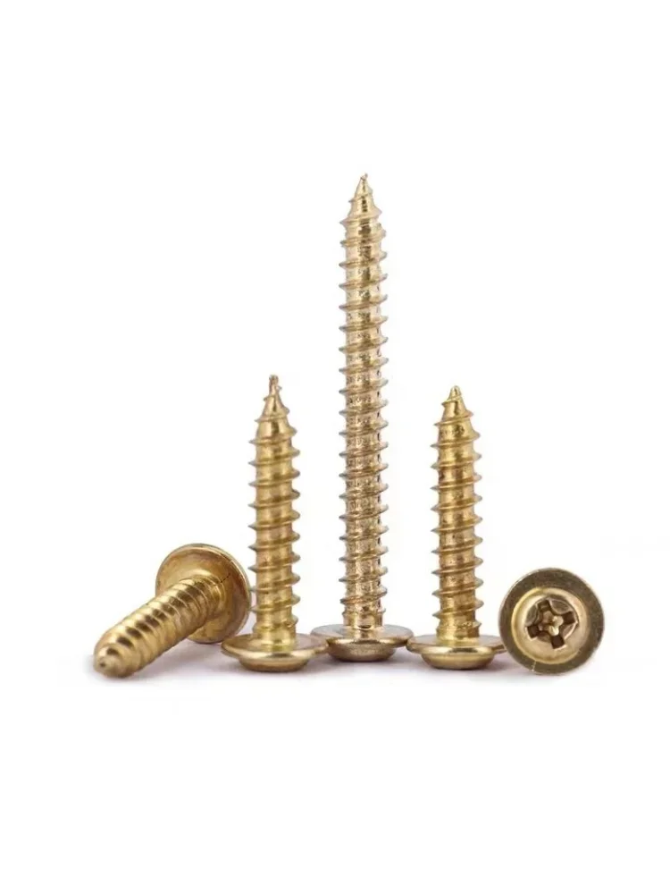 PWA Gold Plating Round Head Carbon Steel Screws Self-tapping Electronic Screws Padded M3 M4