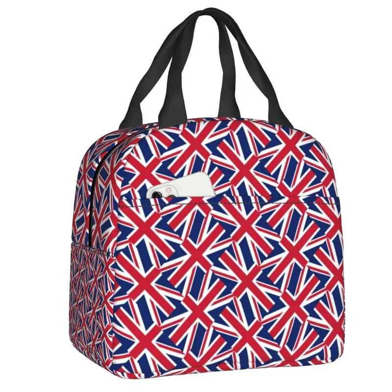 Custom United Kingdom Flag Lunch Bag Men Women UK British Symbol Cooler Warm Insulated Lunch Boxes for Student School