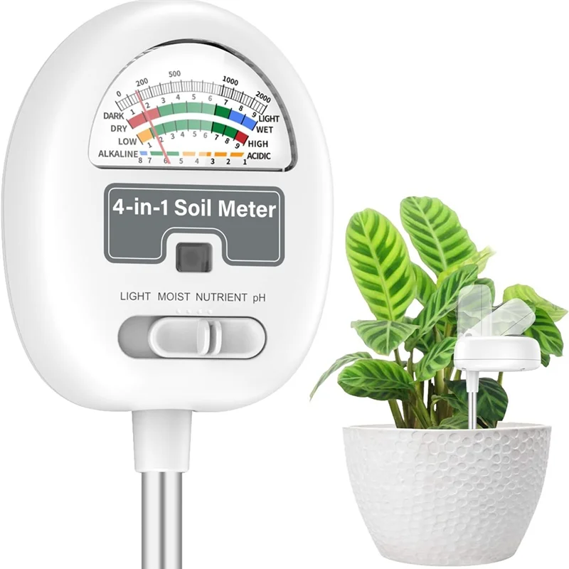 4-In-1 Soil Moisture Meter Soil PH Meter Soil Water Meter Soil Tester For Moisture For Garden/Farm/Plants