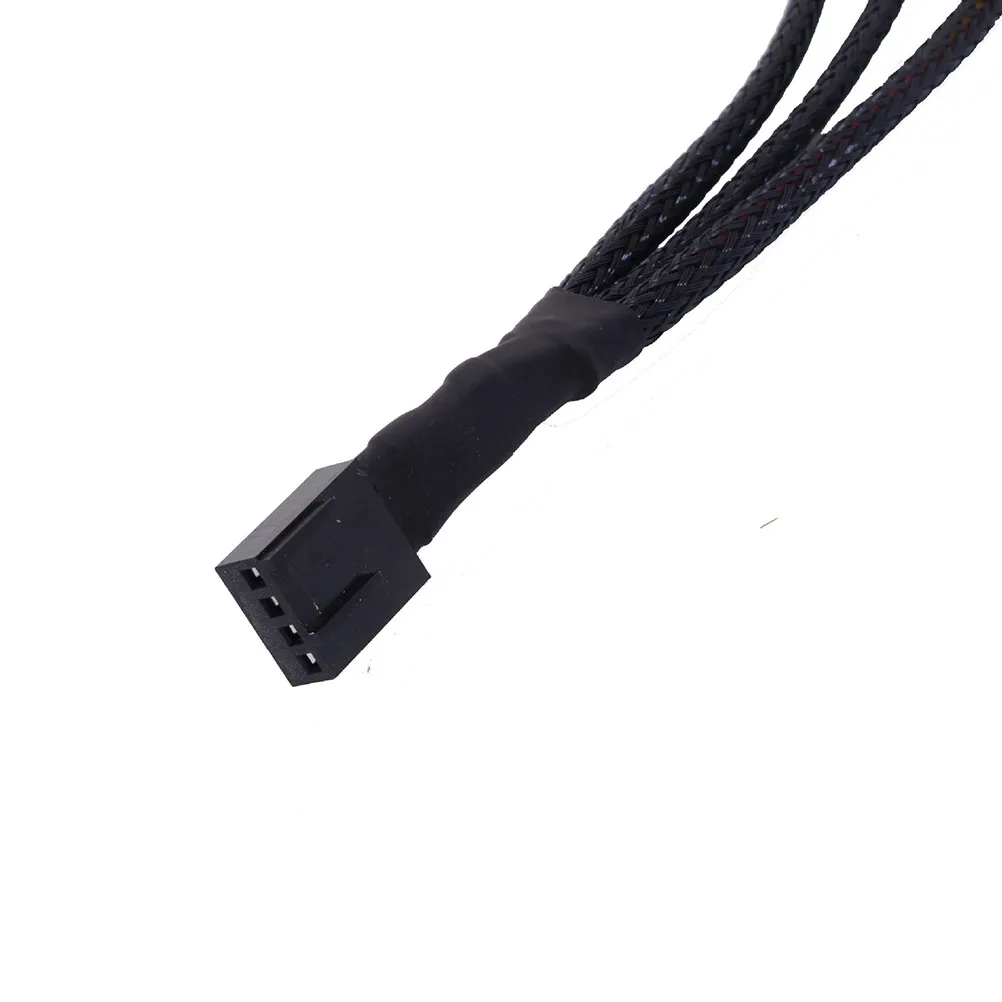 Black Braided Pwm Fan Splitter Cable for Motherboard Fan Header Expansion Enables Parallel Connection Pc Hardware