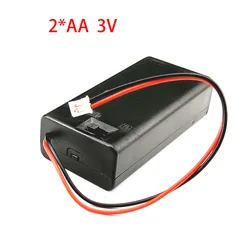 AA Battery Holder 2AA Box With Switch With Cover With PH2.0 Terminal 2AA Battery Box AA Battery Storage Case 2x1.5V