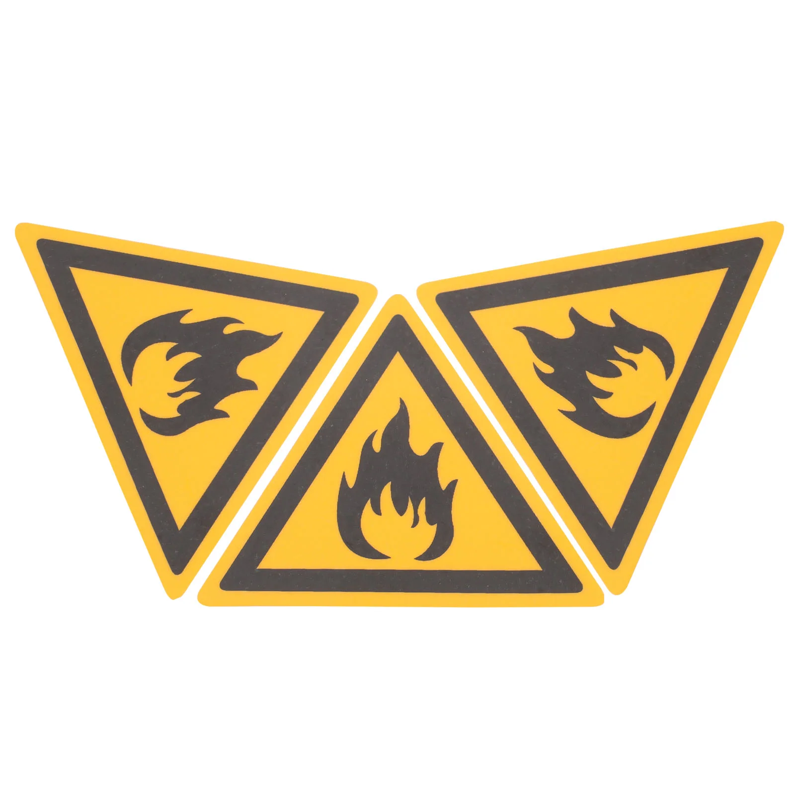 3 Pcs Fire Signs Hazard Warning Stickers Safe Applique Pet Film Decal