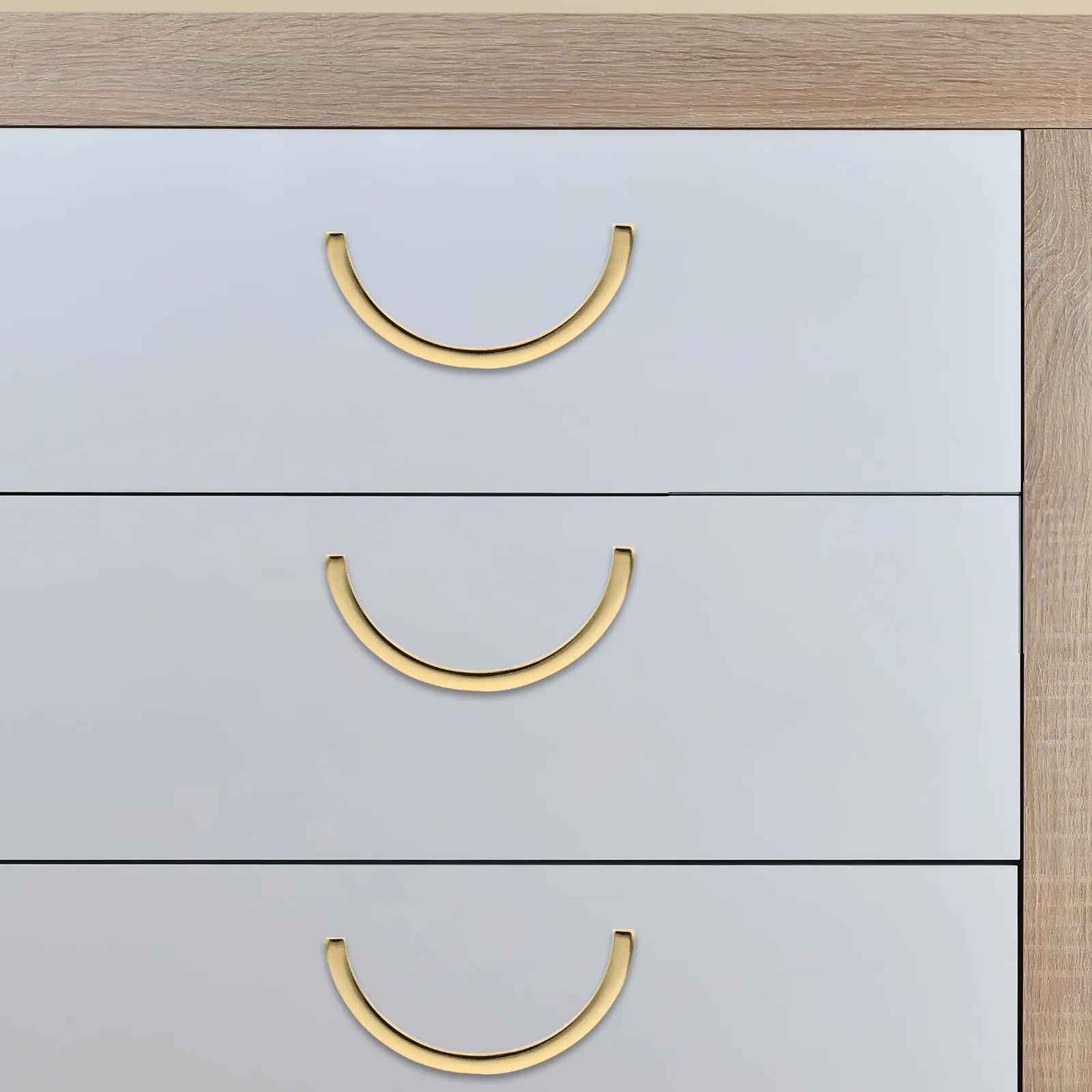 1Set Aluminum Alloy Cabinet Handles Modern Semi Circle Drawer Pulls for Kitchen Bathroom Dresser Wardrobe Cupboard Doors